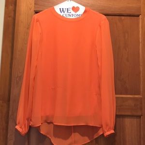 Orange blouse with built in cami